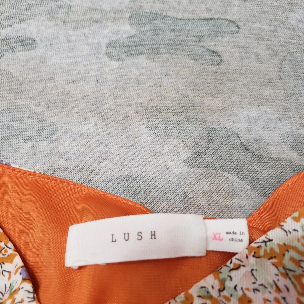 Lush Dress Womens XL Orange V-Neck Sleeveless Summer Festival - Picture 3 of 8